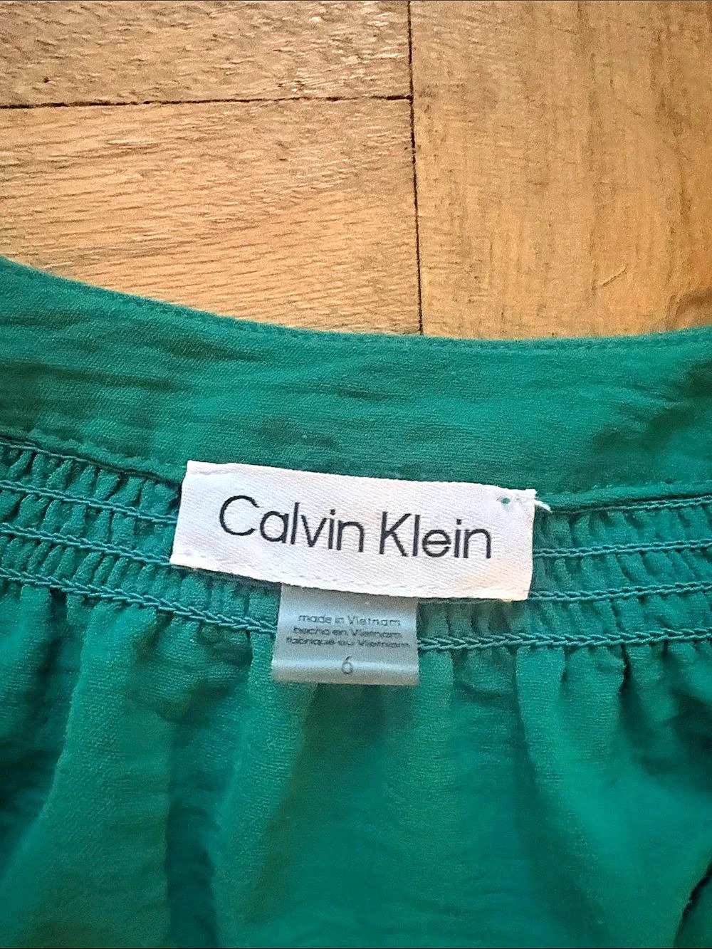 Calvin Klein Green Ruffle Mini Dress - Picture 2 of 4
